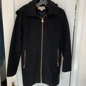 Hooded Black Michael Kors Coat